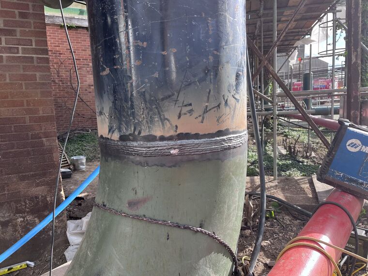 MMA welded structural steel column