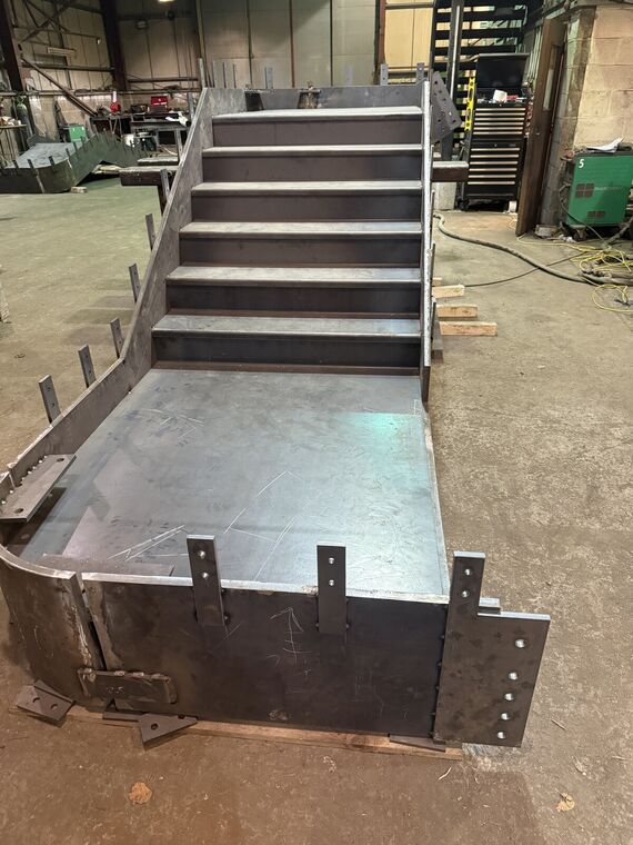Fabricated steel chassis rail, close detail
