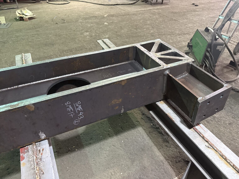 Fabricated steel component, close detail