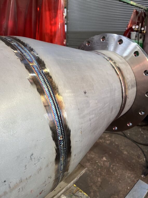 TIG welded stainless steel pipe flange, workshop