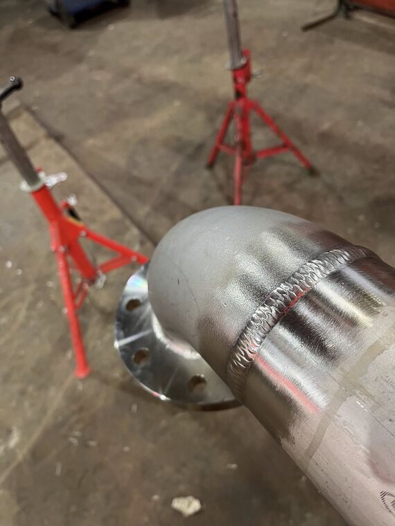 TIG welded flanged pipe end, dome cap